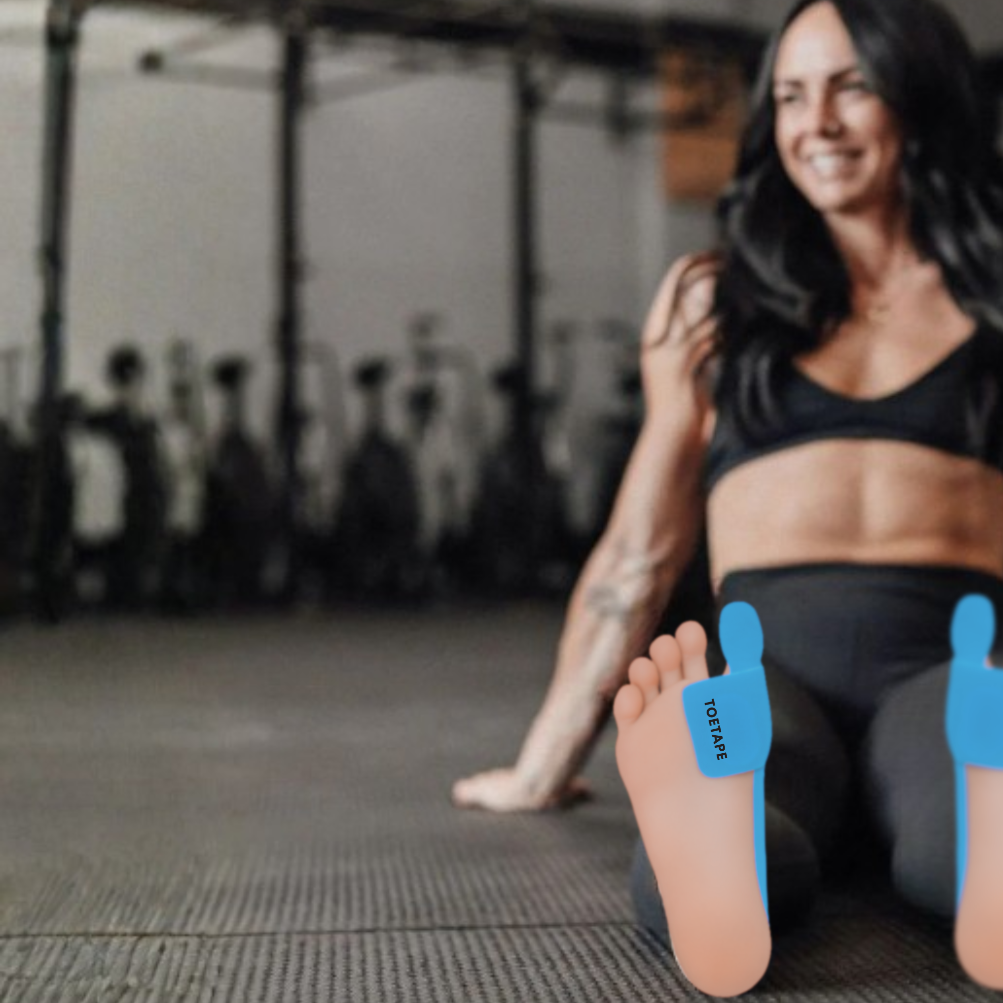 Athlete applying kinesiology tape for bunions to support foot alignment and relieve pain during activity